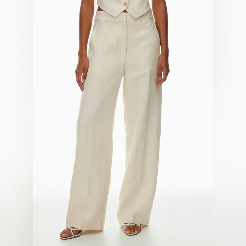 (NWT) Wilfred - Aritzia -The Limitless Pant in Linen - Color: Birch - Picture 2 of 16